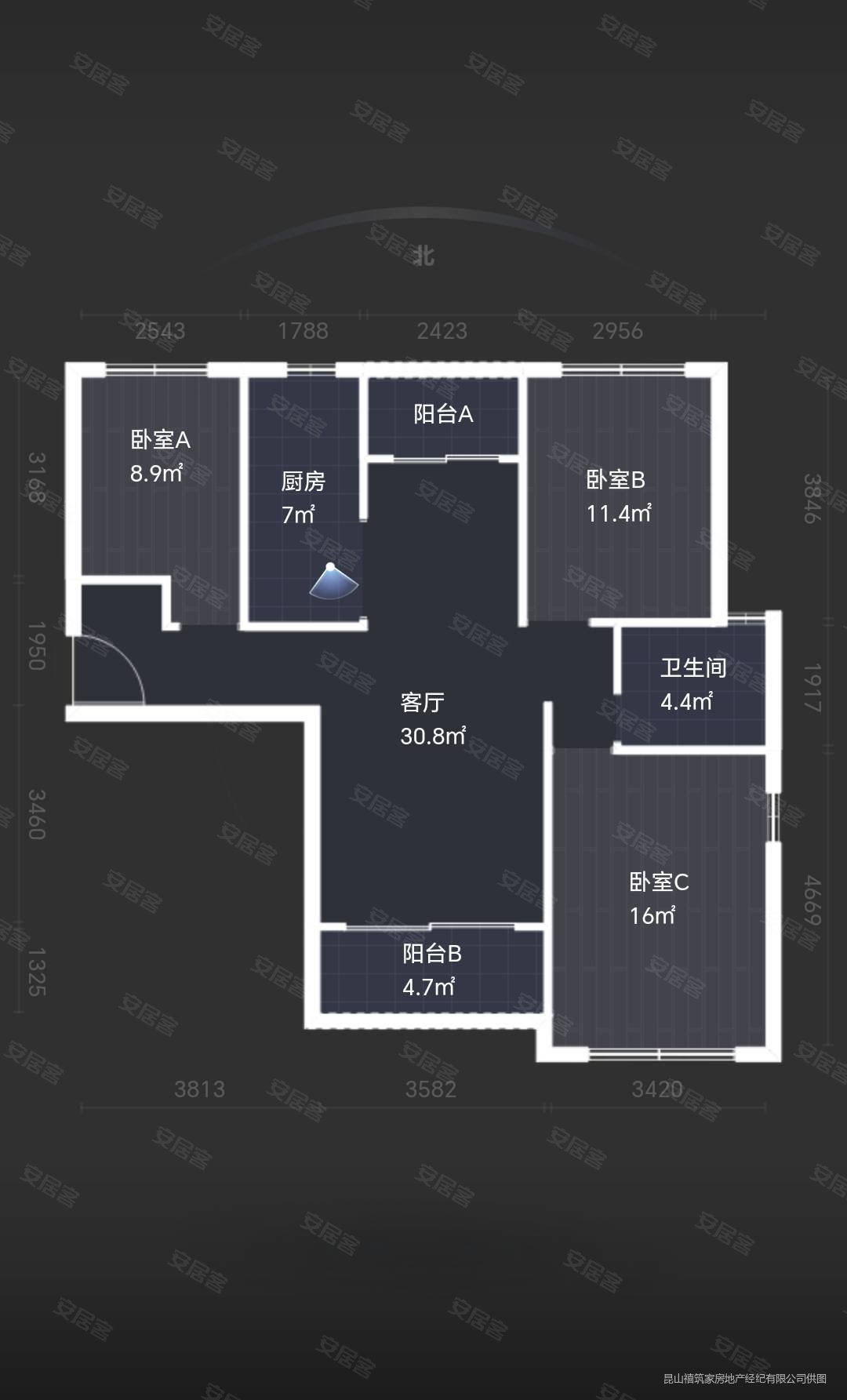 绿地21新城3室2厅1卫110.33㎡南北150万