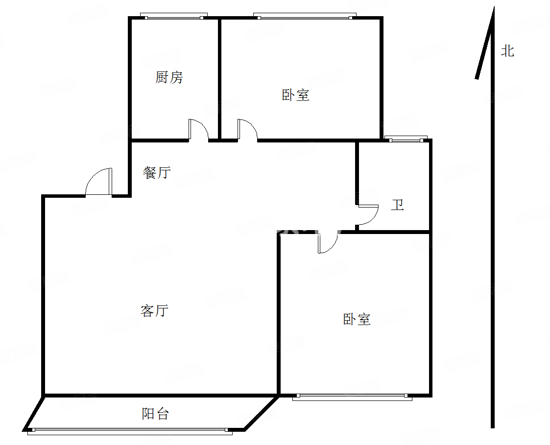 翰林湖畔2室2厅1卫77㎡南北36.5万