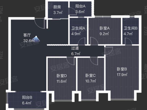 【多圖】龍湖嘉天下紫宸(三期),萬達廣場租房,龍湖全屋定製4房|俯瞰