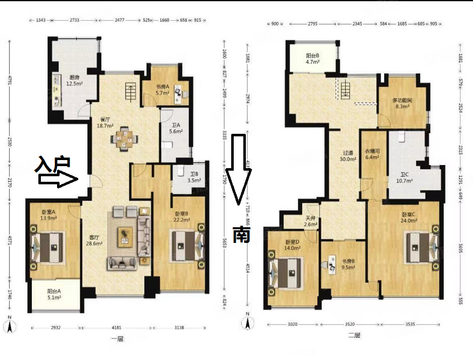江山万里(一期)7室3厅3卫239㎡南1700万
