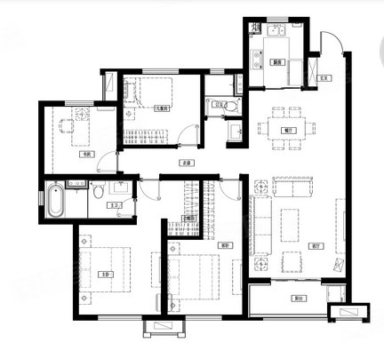 世纪明珠豪装4房,139.14平,只售115万
