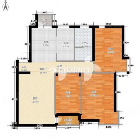 碧苑华庭3室2厅1卫104.5㎡南北26.8万