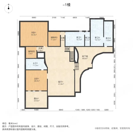 内森庄园(别墅)5室3厅5卫1065㎡南北3900万