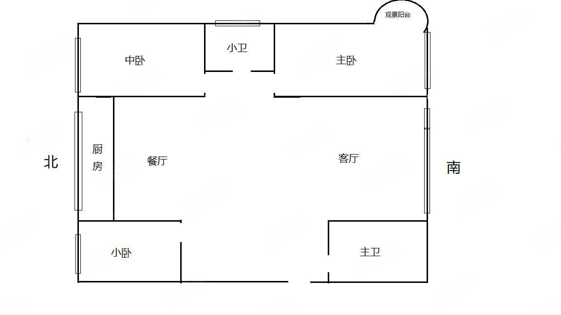 渭水名都3室2厅1卫115㎡南北75万