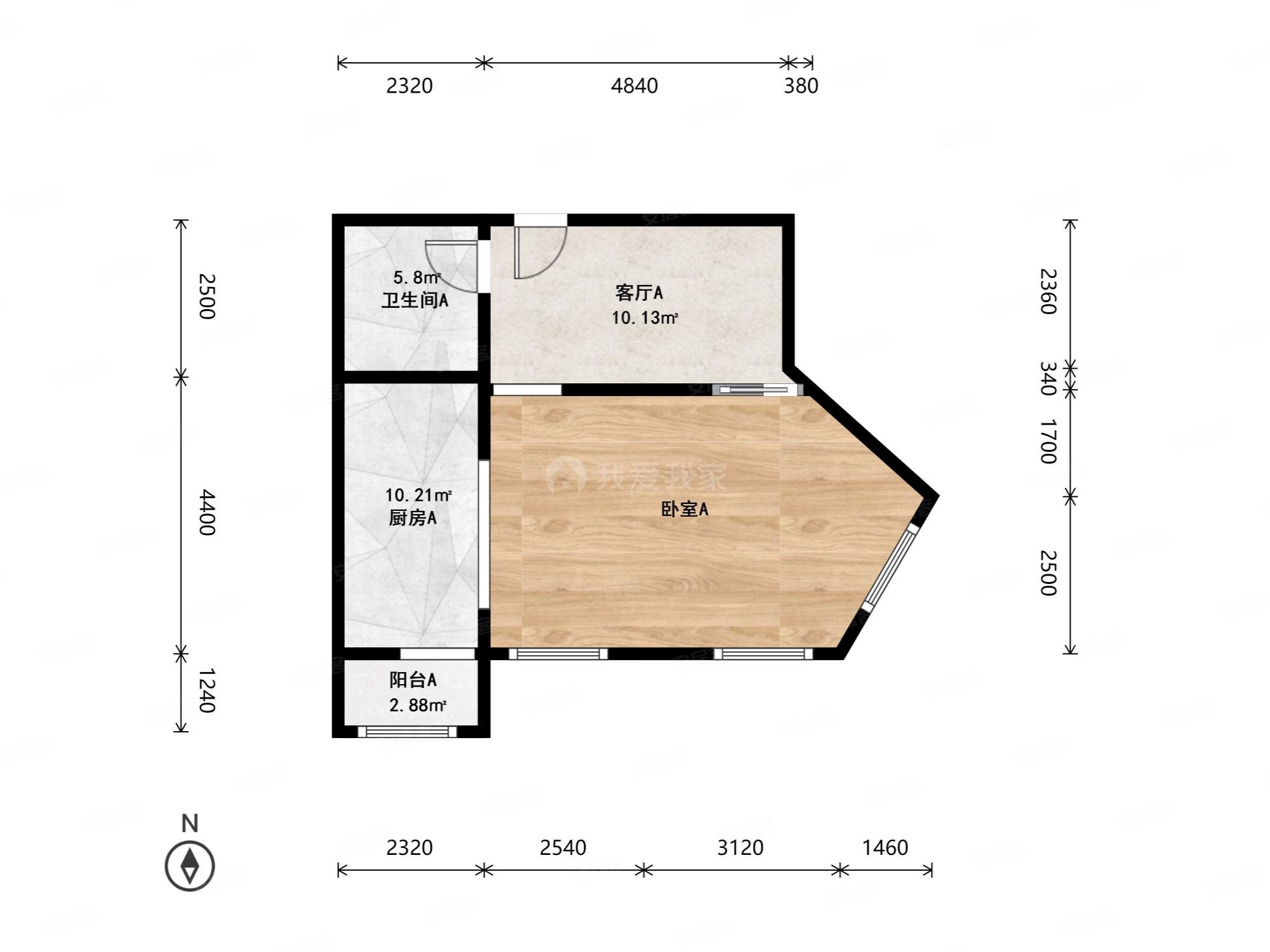 长阳康泽佳苑南区1室1厅  高楼层 采光好