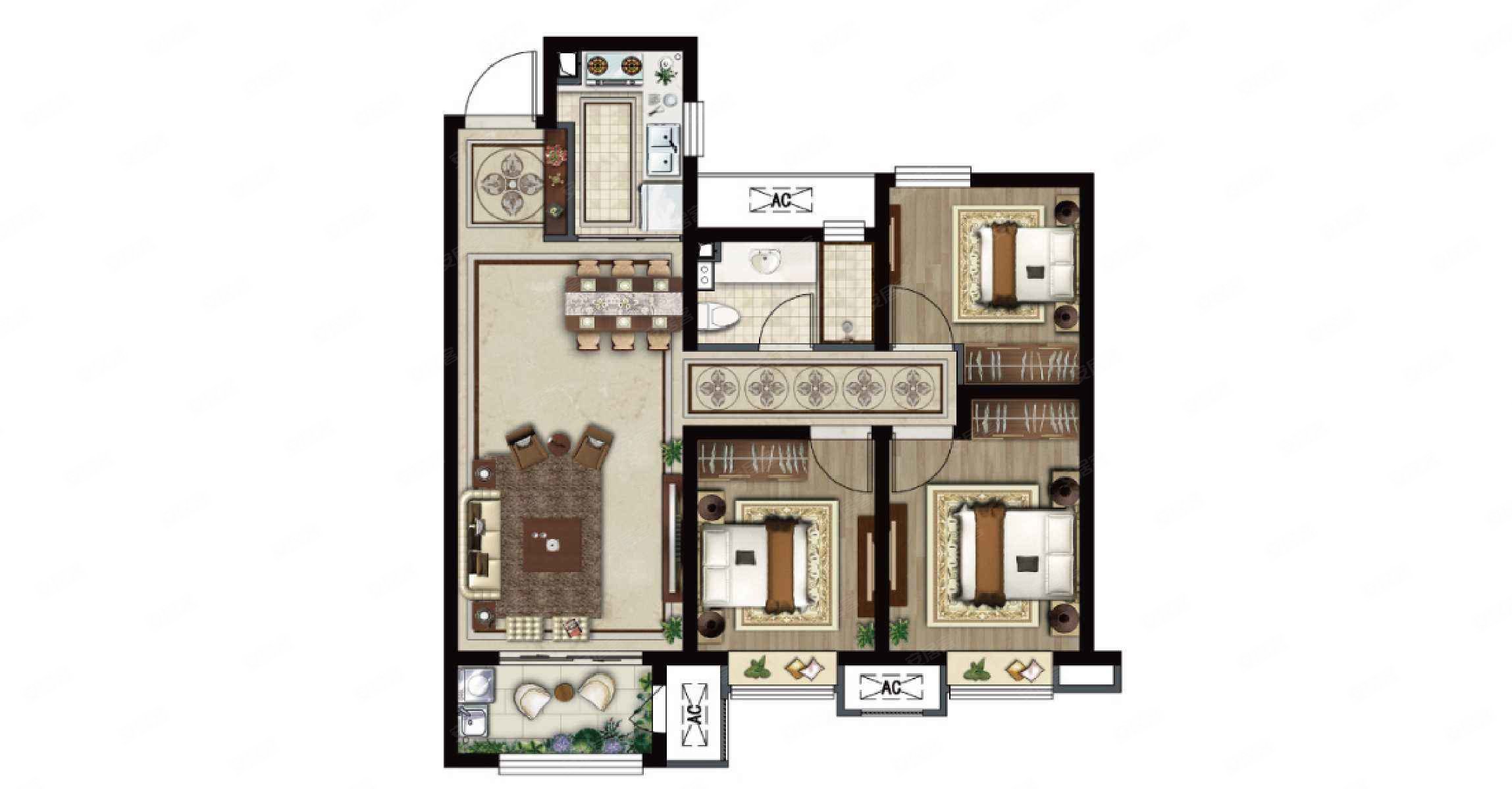 燕山壹号四房两厅两卫豪华装特价出售修随时看房