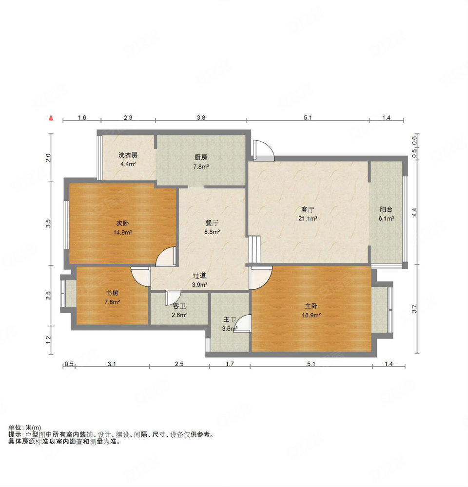 瑞丰小区山水清城3室2厅2卫115㎡南北55万