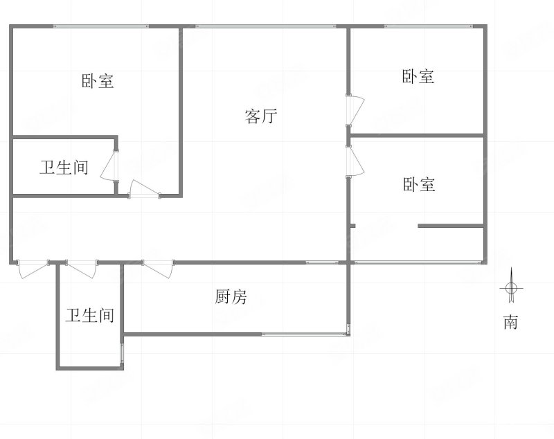 松石南路小区3室2厅2卫134.68㎡南北66万