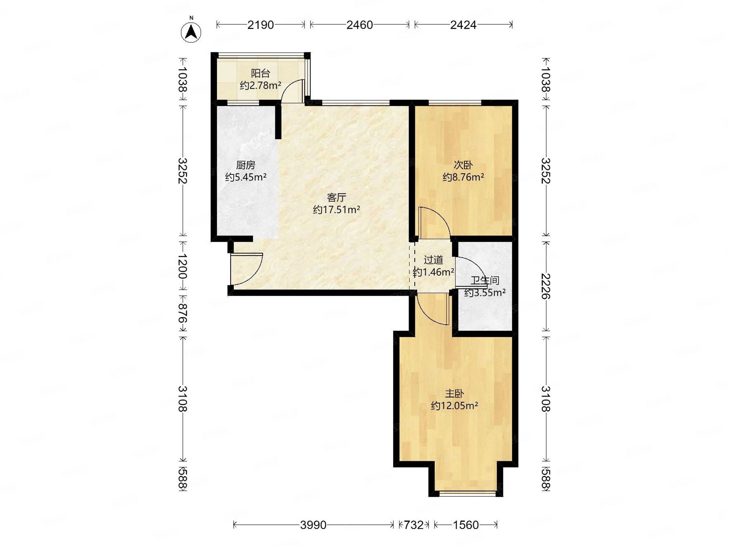 安联青年城2室1厅精装修居家自住保养好