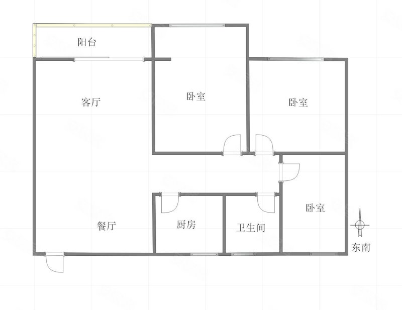 易家小区3室2厅1卫96㎡南北73.8万