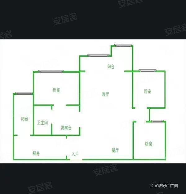 观岭翡翠湾3室2厅1卫92.46㎡南北53万