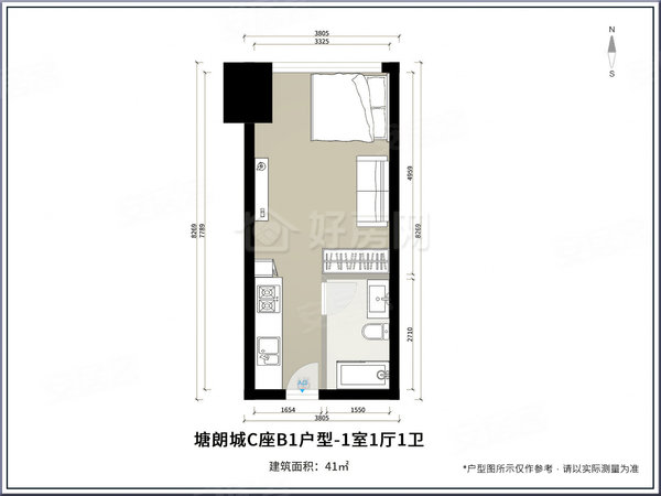 【多图】塘朗城,大学城租房,塘朗城新出精装1房,随时可以入住,连接