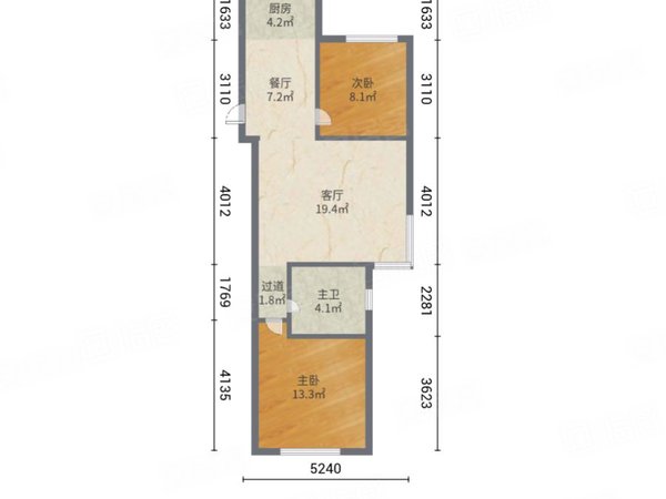 青岛黄岛薛家岛锦都家园锦都家园 2室2厅1卫  电梯房 精装修89平米