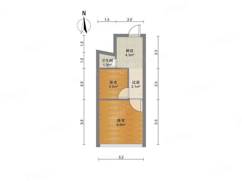 宿州路129号小区1室1厅1卫26.5㎡南90万