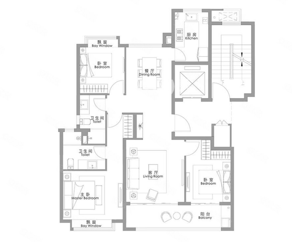 500以内买不飞机户型大三房校场华润万象城跑道中心文渊府