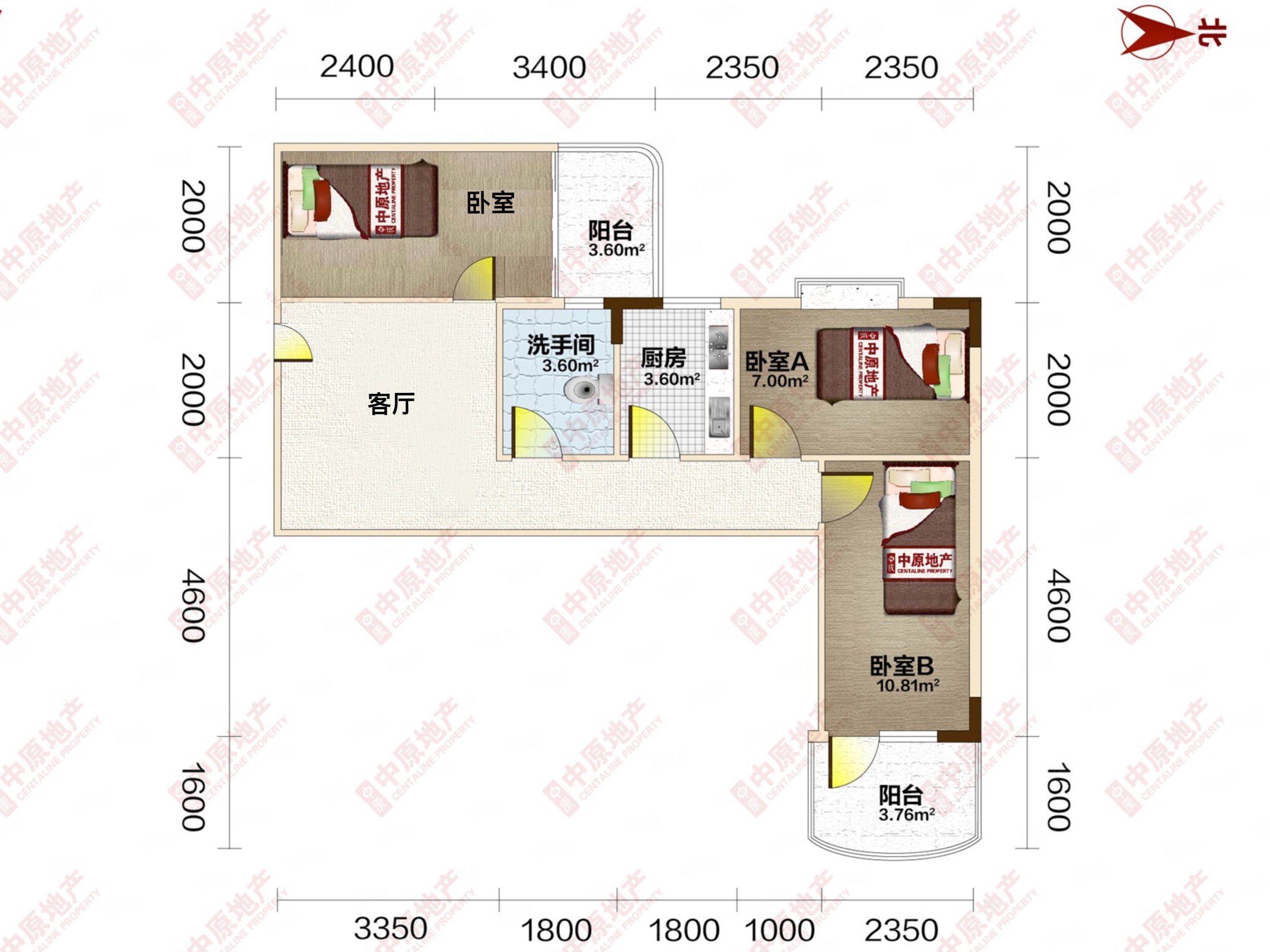 江南美景花园3室1厅1卫68.61㎡南北248万