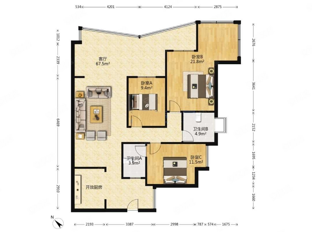 金沙蓝光凯丽美域三房