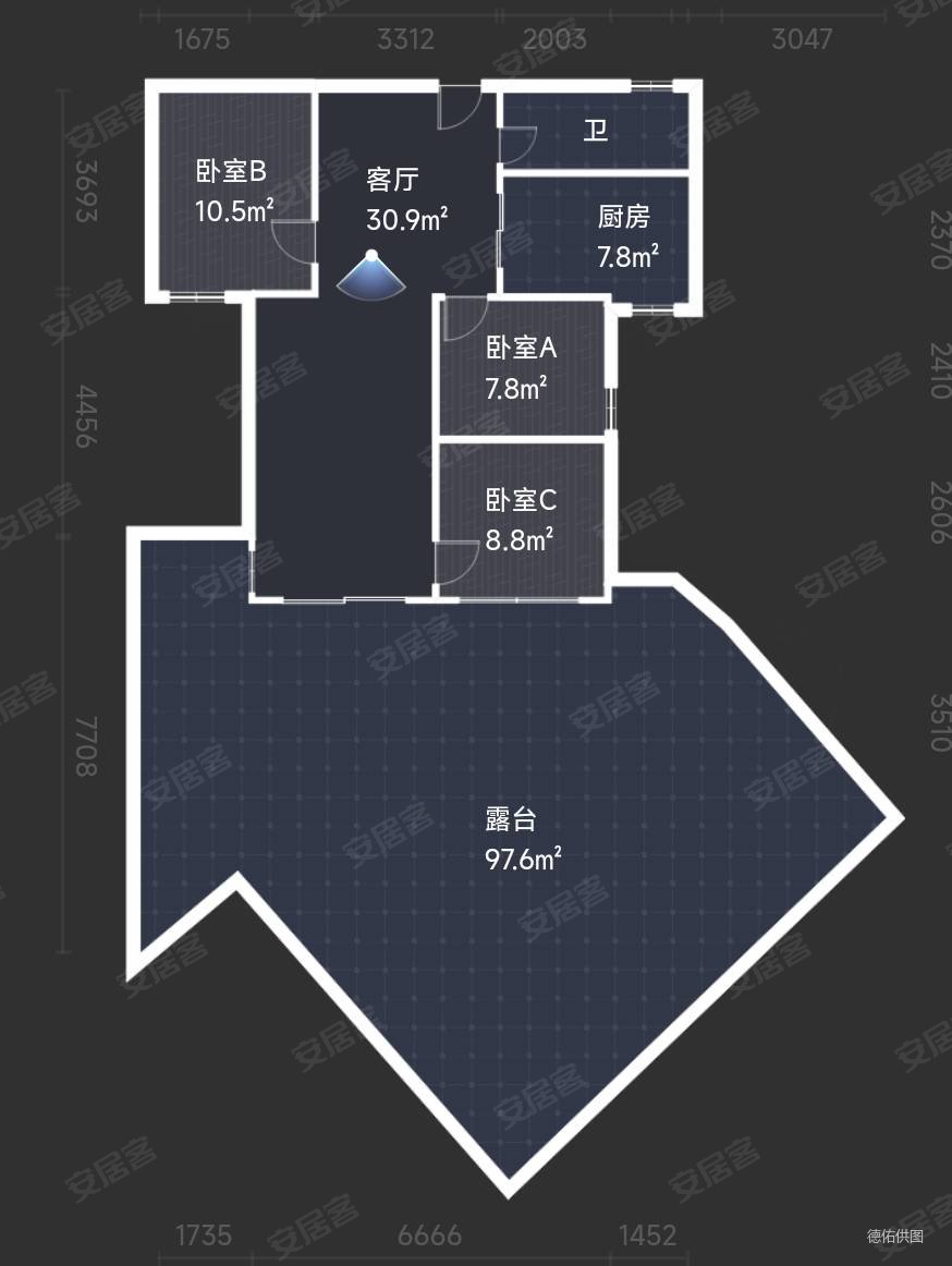 正得格林兰庭B区3室2厅1卫82㎡南北112万