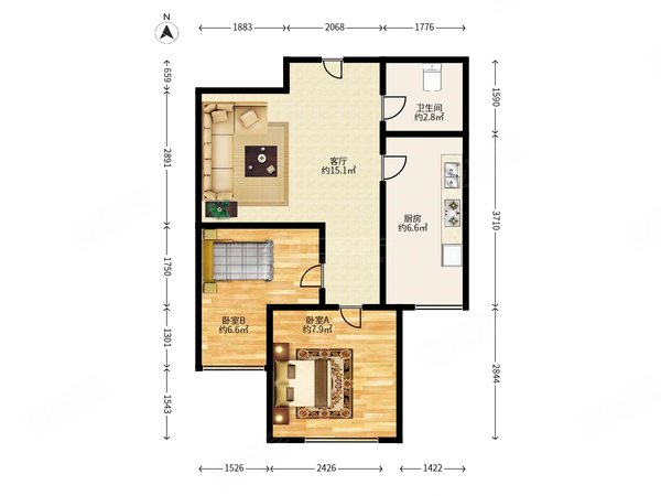 北京房山长阳康泽佳苑(南区)长阳半岛,康泽佳苑,小区集中供暖,随时