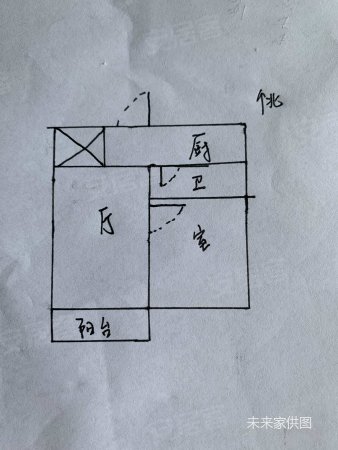 月浦二村1室1厅1卫50㎡南128万