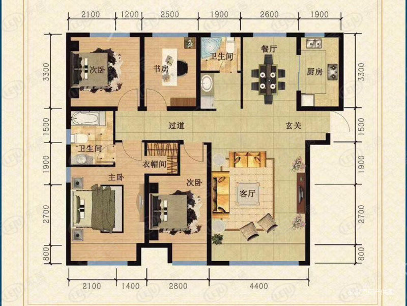 青云东城丽景4室2厅2卫160.7㎡南53.6万