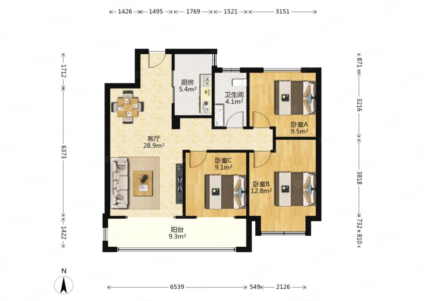 凤城四路绿地峰辉南北通透3地铁一级物业教育资源