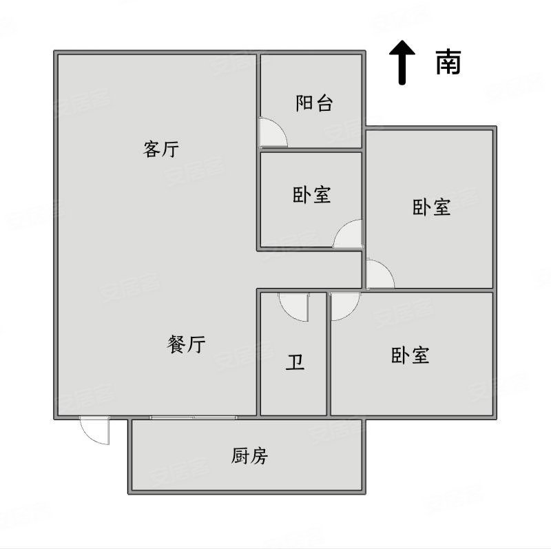 翠园居3室2厅1卫91㎡南160万