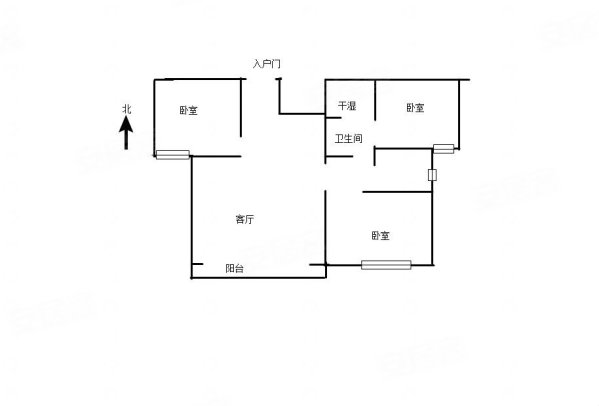 文昌苑小区3室2厅1卫116㎡南北63万