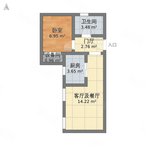 卧龙北苑1室1厅1卫75㎡南北34万