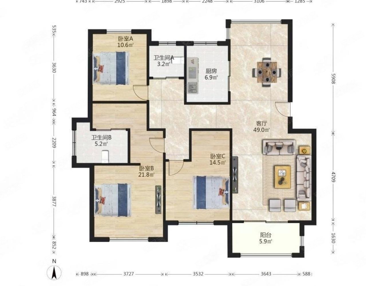 竹山路5号线地铁口精装花园洋房天泽苑蓝天水岸雍景园