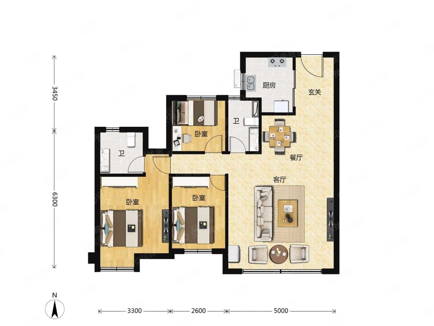 集美桥头中海东湾高层3房,中海厦门东湾二手房,315万,3室2厅,2卫,86.