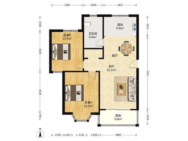 上海松江九亭三盛颐景园(公寓住宅)三盛颐景园精装两房,看房随时,有