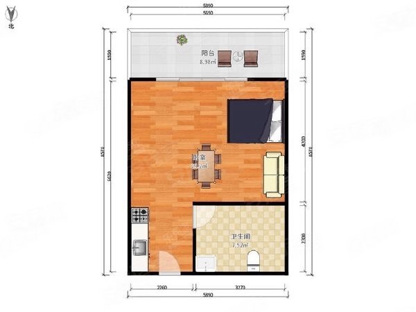 白石厦幼儿园龙翔山庄精装阳台单间酒店式公寓拎包入住