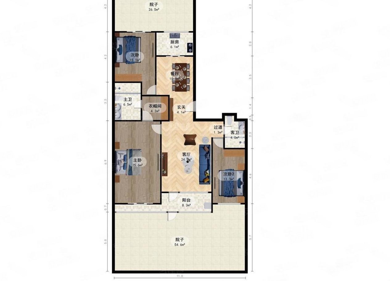 音乐学院北京尊府精装三居带yuanzi