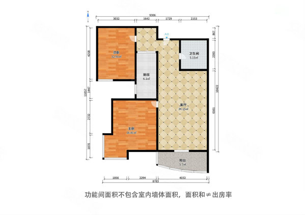 蓝岸森林2室1厅1卫101.61㎡南110万