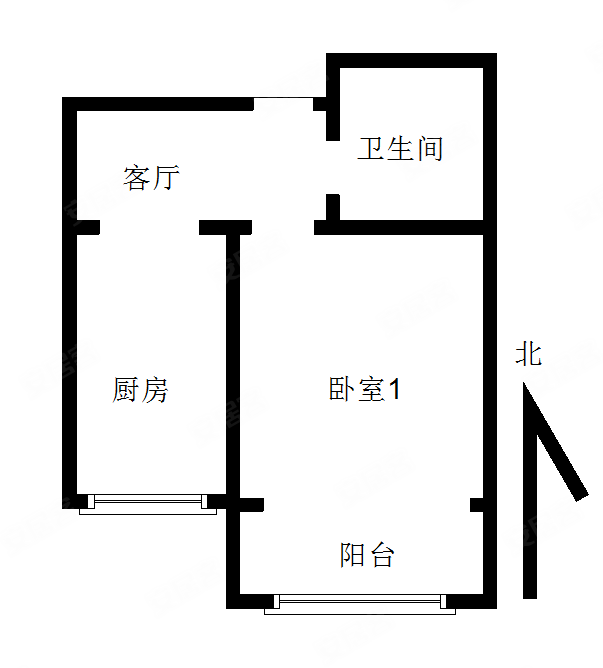 府上和平1室1厅1卫42.41㎡南450万