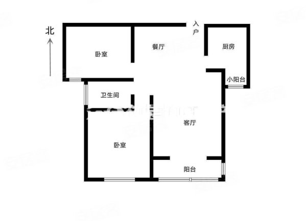 清华园2室2厅2卫90㎡南北72.1万