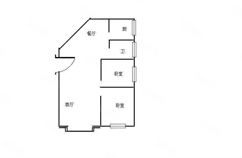 云景豪庭2室2厅1卫91.94㎡南北50万