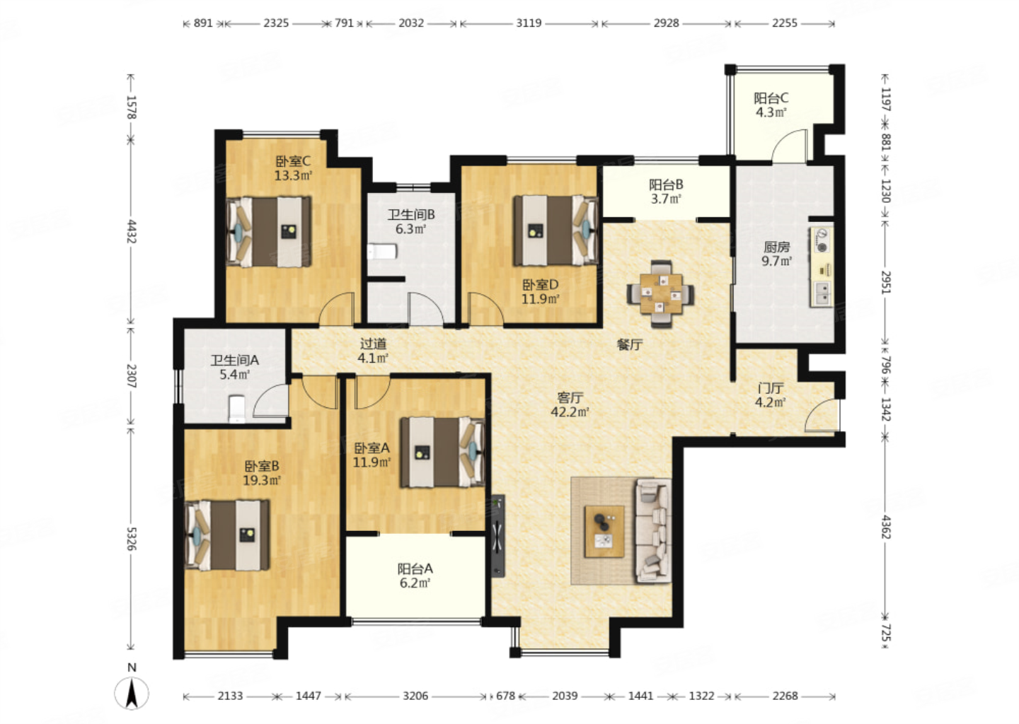 天地源枫林意树16649平4室2厅2卫465w