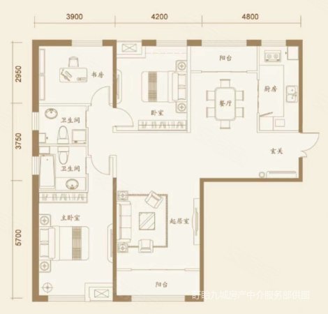 中澳生态城3室2厅1卫117㎡南北79.8万