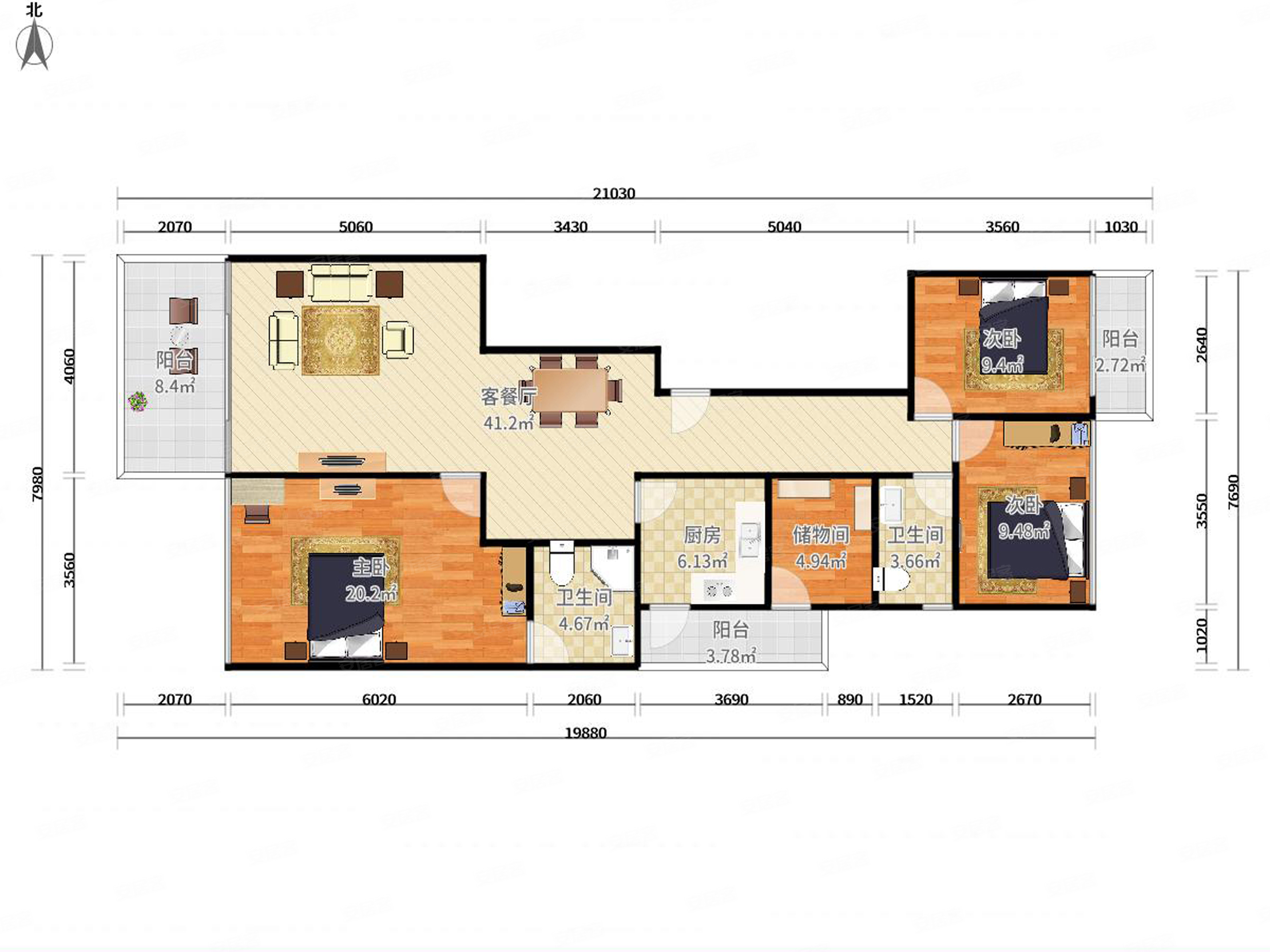红树西岸145平3房,10米大阳台,安静看海
