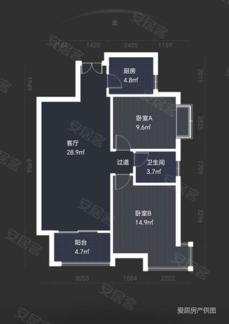 龙记帝景湾2室2厅1卫87㎡西南110万