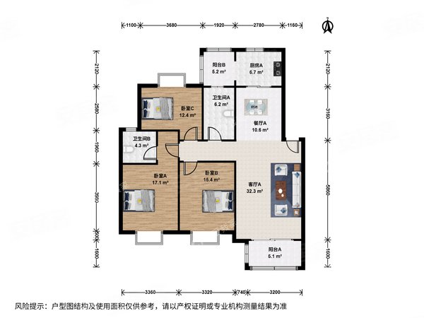 南京江宁东山武夷花园整租河定桥武夷花园3室2厅出租房源真实图片