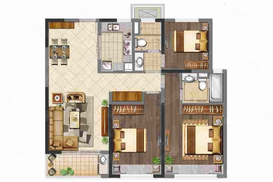 新上急售边户大三房新空未住过鲁能公馆