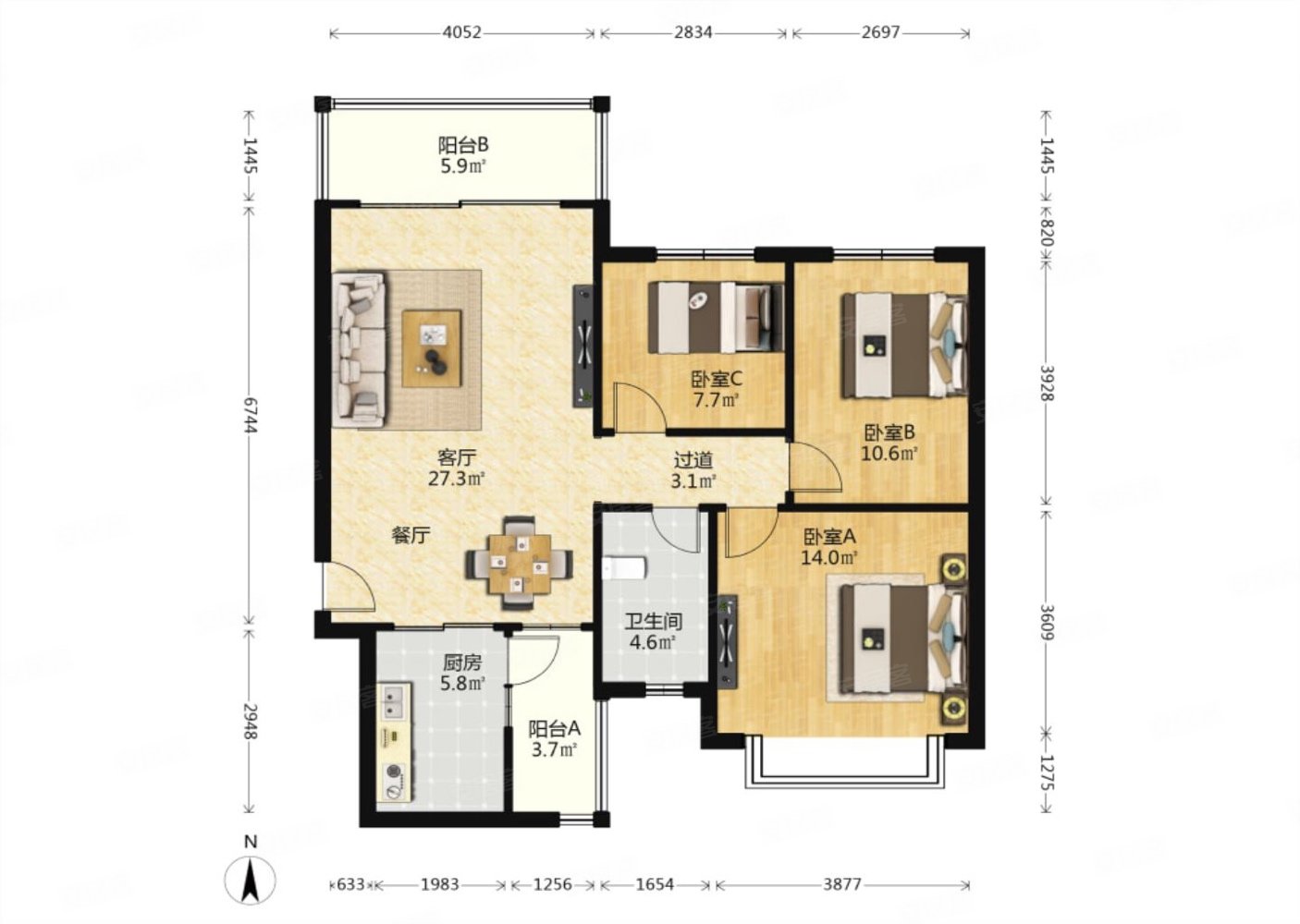 凤城四路 恒大帝景二期 三室109平 全新未入住 满二随时看
