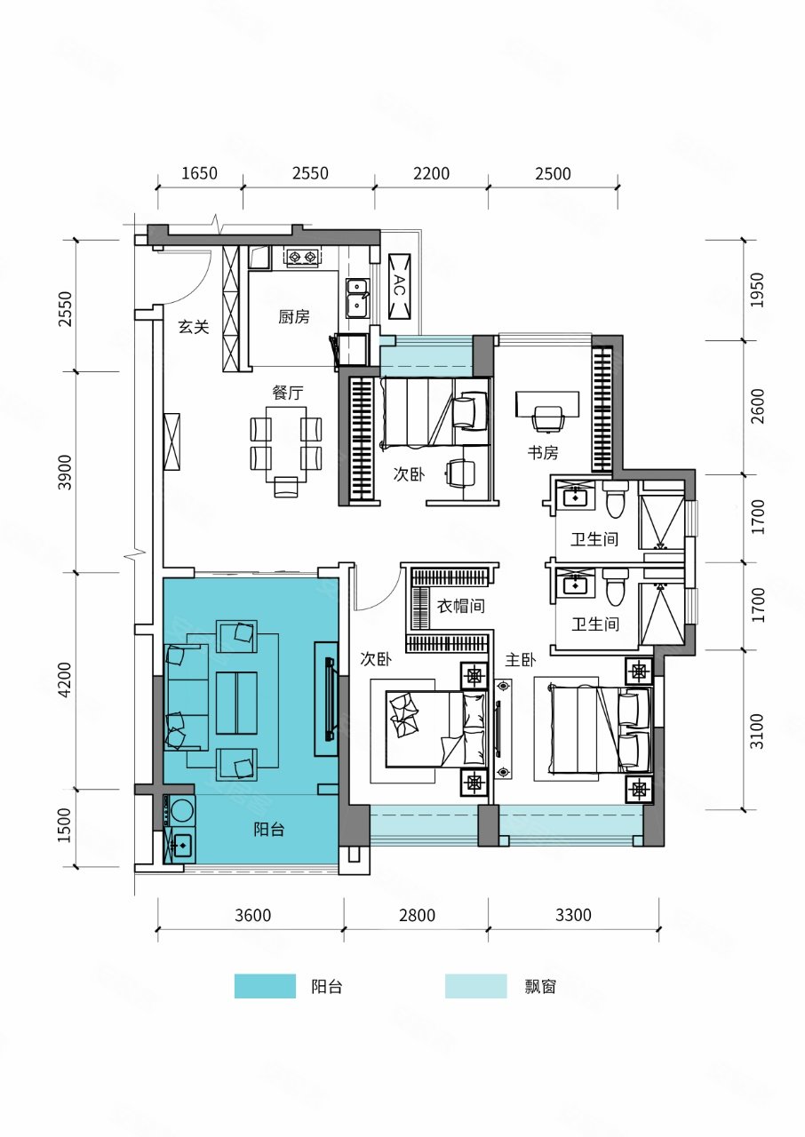 万科红树东岸4室2厅2卫110㎡东南297万