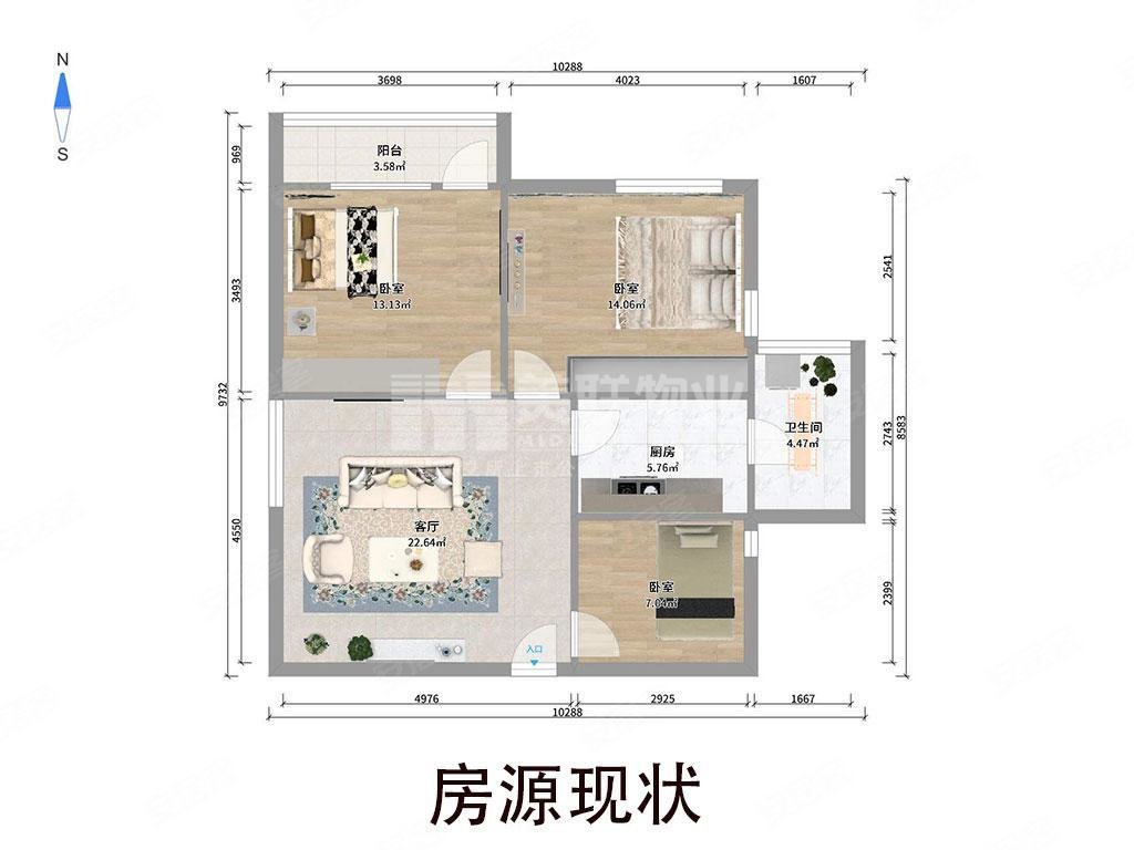 瑞丰大厦3室1厅1卫72㎡北0万