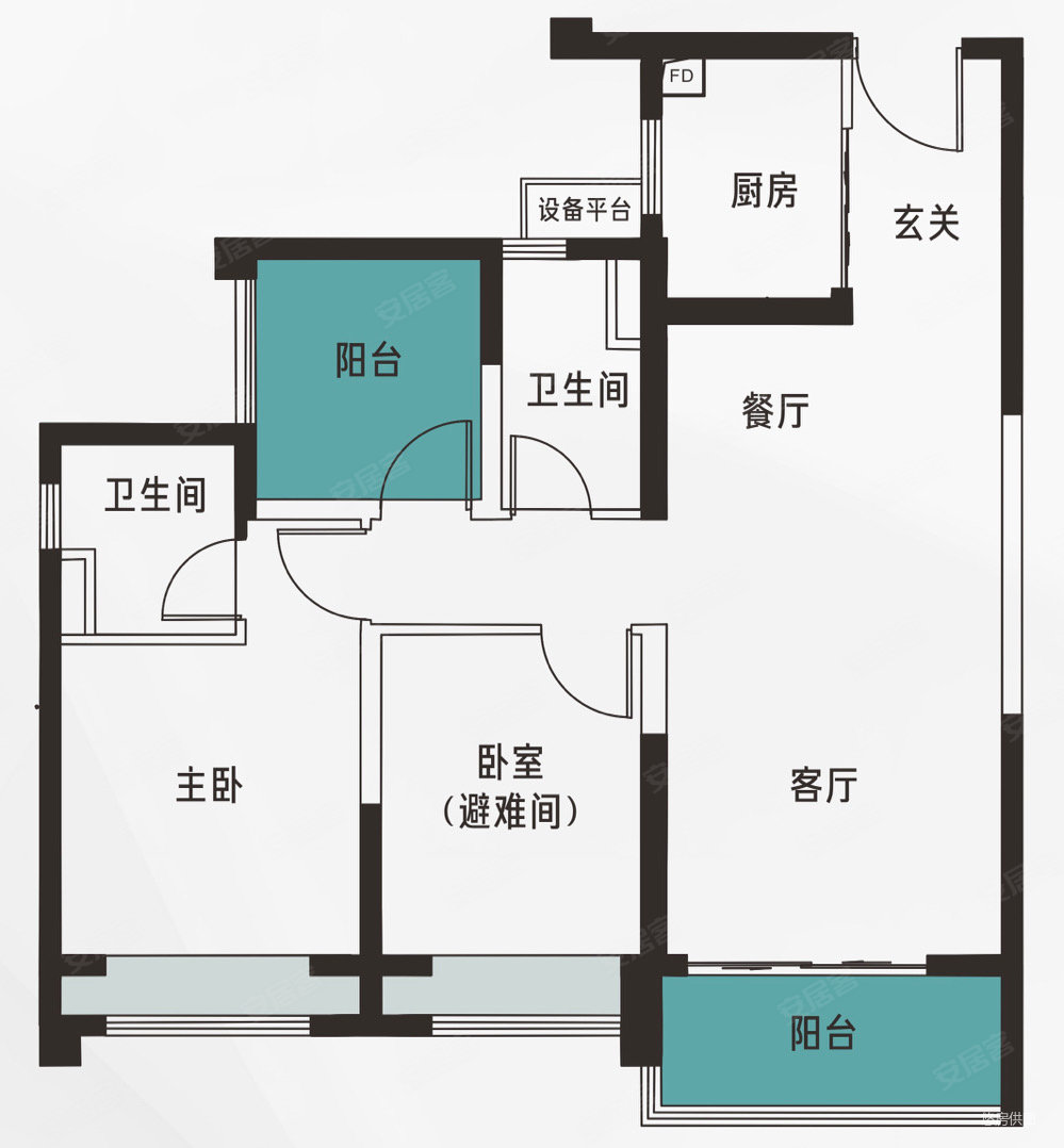 赣州中海左岸岚庭户型图片