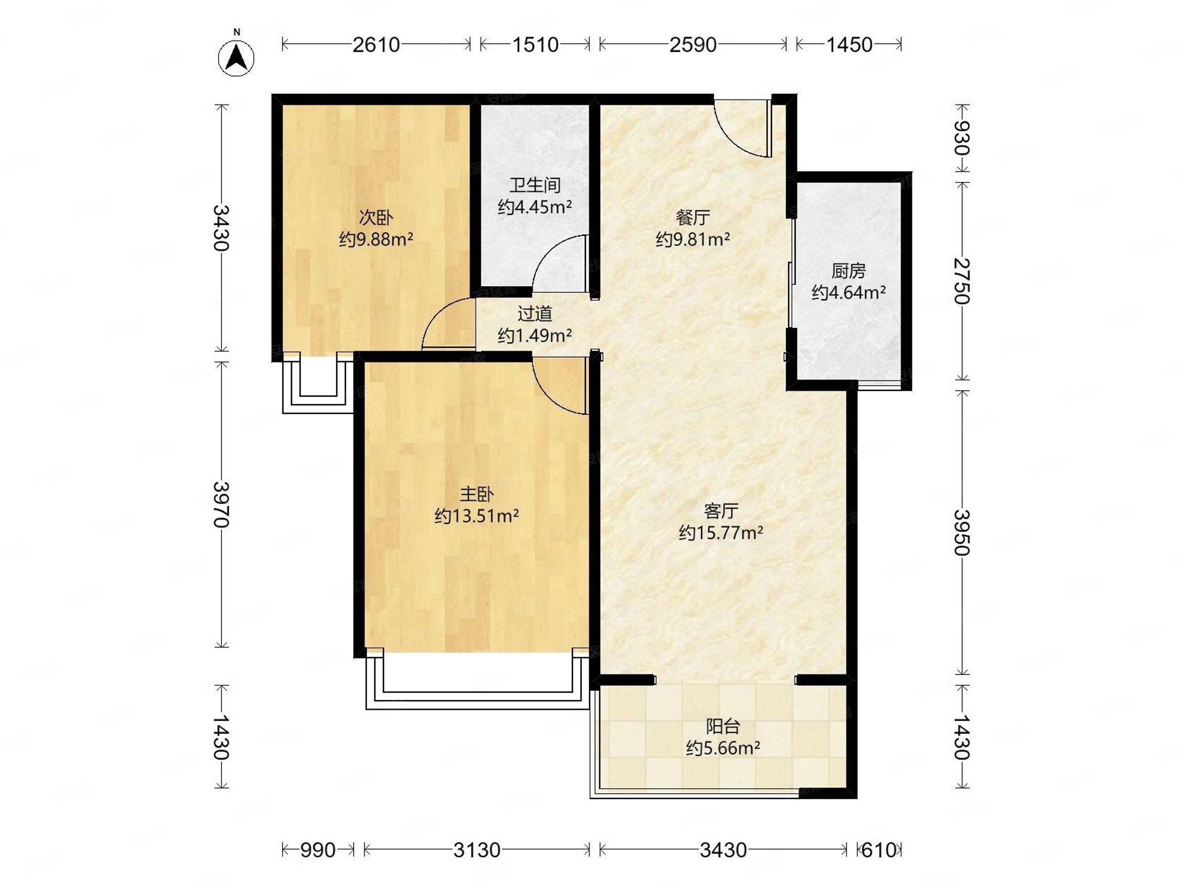 天河悦城精装两室好楼层全天采光随时看房