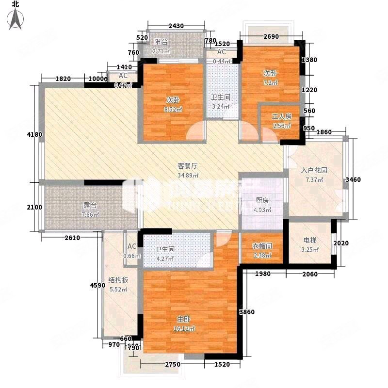 天兴翰林苑4室2厅2卫212㎡南北200万